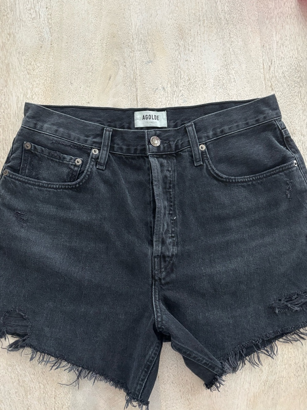 AGOLDE Black High-Rise Shorts